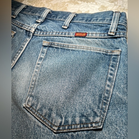Vintage 90s Rustler Regular Straight Leg Distressed Jeans Denim size 12 33x30 - Picture 3 of 13
